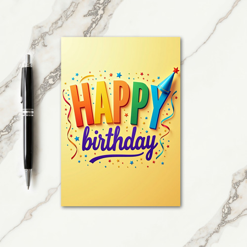 Rainbow Block Birthday Card