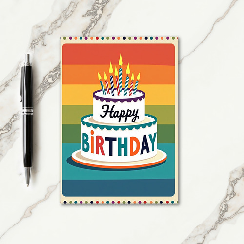 Rainbow Cake Birthday Card