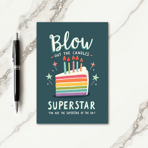 Rainbow Cake Celebration Card