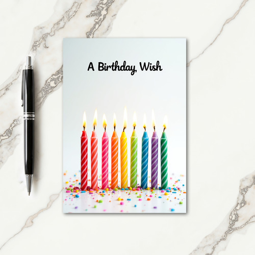 Rainbow Candles Wish Card