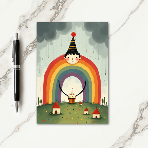 Rainbow Cupcake Birthday Card