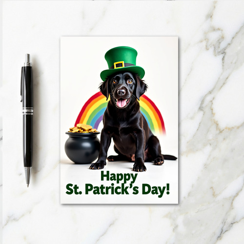 Rainbow Dog Happy St Patricks Card