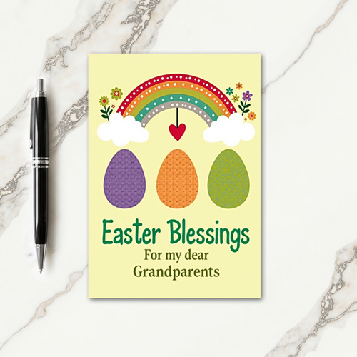 Rainbow Dots Easter Card