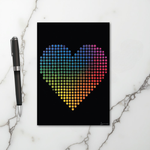 Rainbow Dots Heart Card