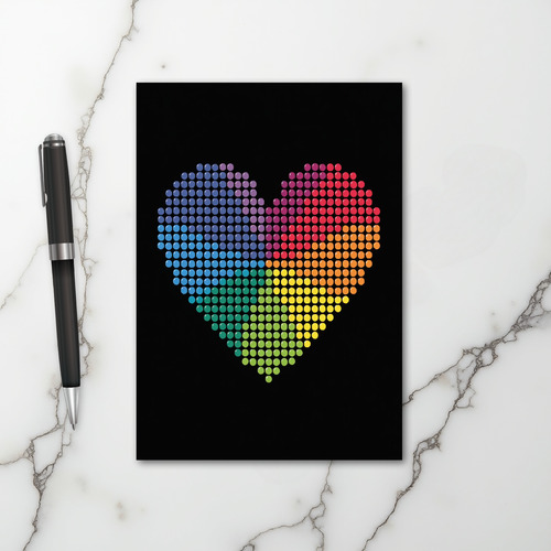 Rainbow Dotted Heart Love Card