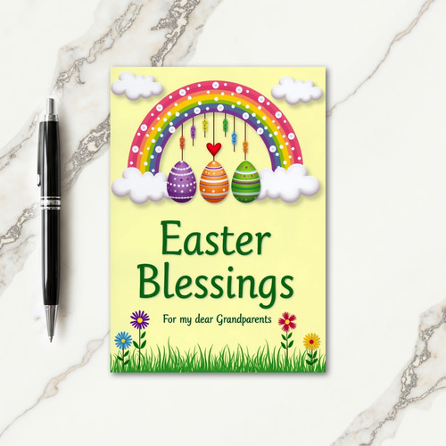 Rainbow Easter Blessings Card