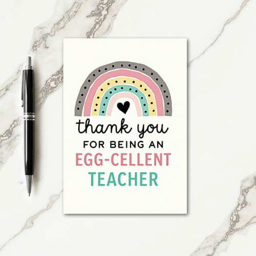 Rainbow Excellent Teacher Card
