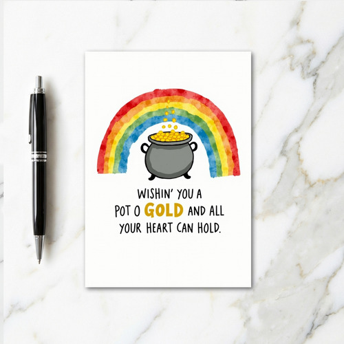 Rainbow Gold Fortune Wish Card