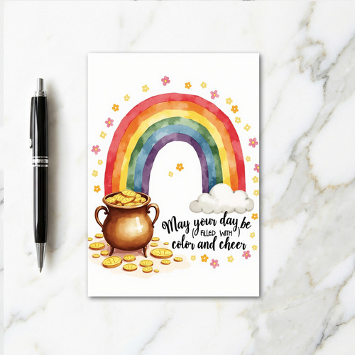Rainbow Gold Happy Day Card