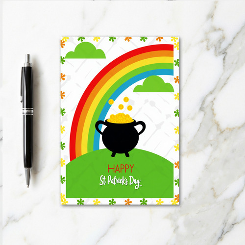 Rainbow Gold Pattern St Patricks Card