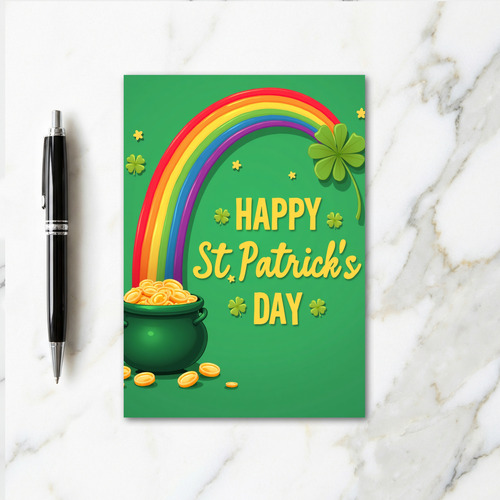 Rainbow Gold St Patricks Day Card