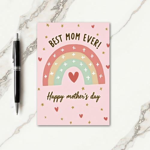 Rainbow Heart Mom Card