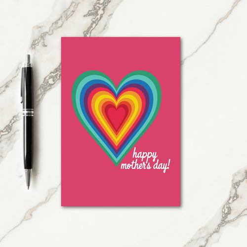 Rainbow Heart Mother Card