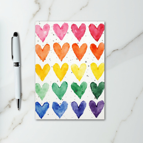 Rainbow Hearts Love Card