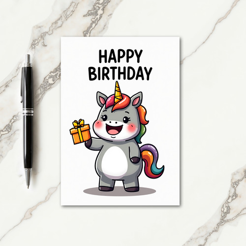 Rainbow Horn Birthday Card