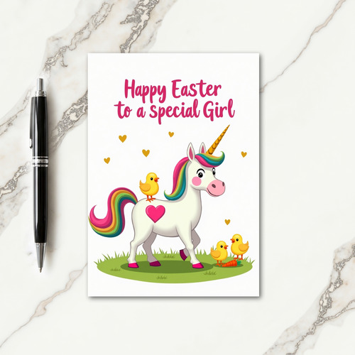 Rainbow Horse Springtime Card