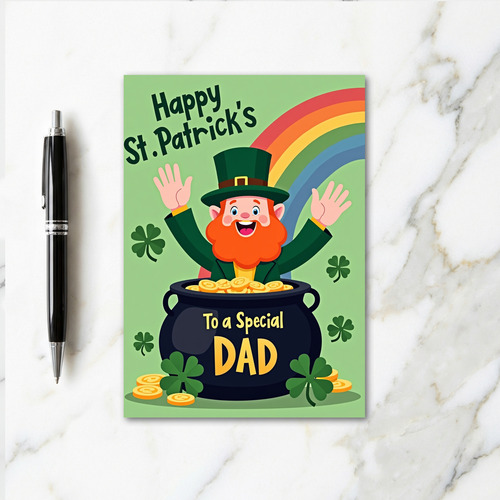 Rainbow Leprechaun Dad Card