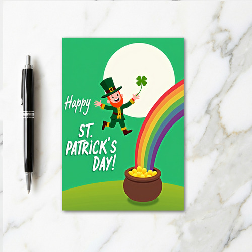 Rainbow Leprechaun Day Card