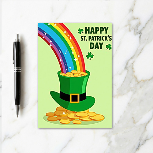Rainbow Leprechaun Hat Card