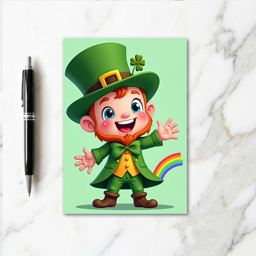 Rainbow Leprechaun St Patricks Card
