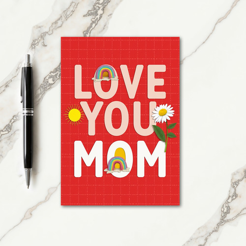 Rainbow Love You Mom Art Card