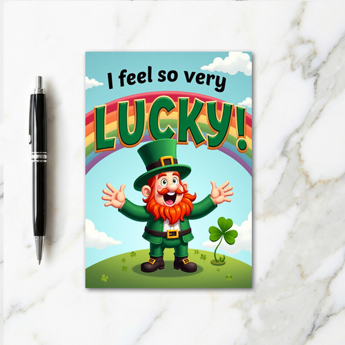Rainbow Lucky Leprechaun Scene Card
