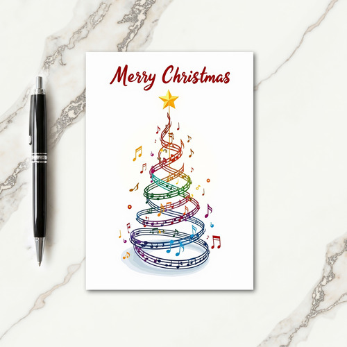 Rainbow Melody Christmas Card