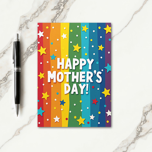 Rainbow Mothers Day Stars Card