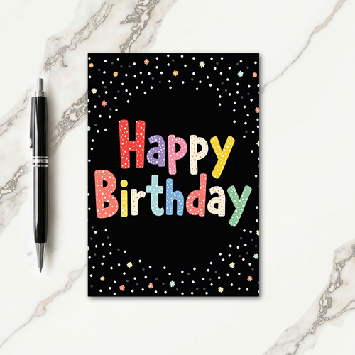 Rainbow Polka Dot Birthday Card