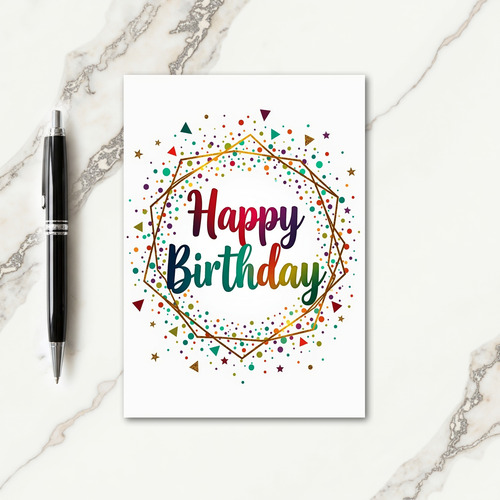 Rainbow Script Birthday Card