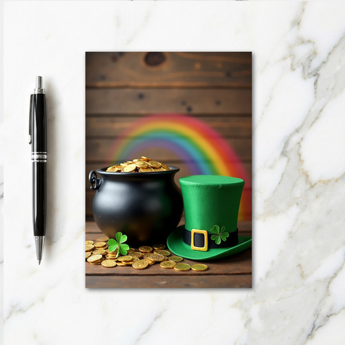 Rainbow Shamrock Lucky Card