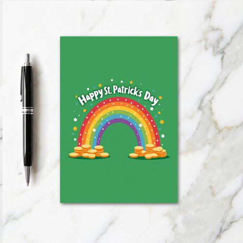 Rainbow Shamrock Pattern Card