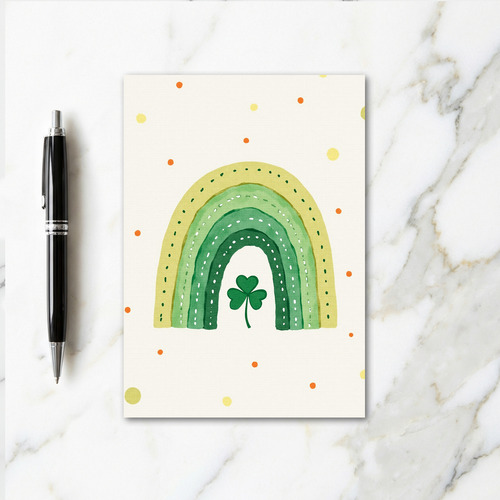 Rainbow Shamrock Polka Dot Card