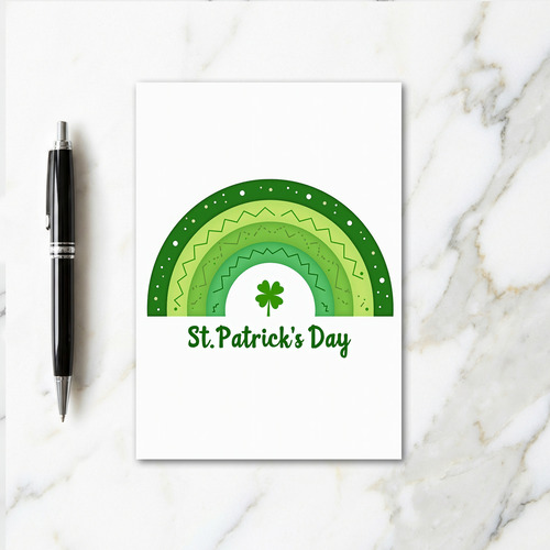 Rainbow Shamrock St Patricks Day Card
