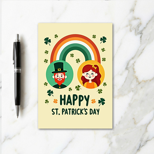 Rainbow Shamrock Texture Card