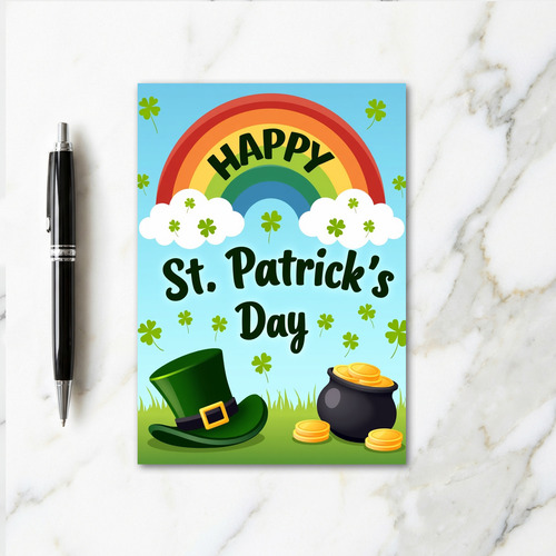 Rainbow Shamrocks Happy Card