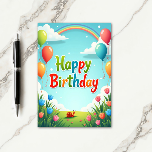 Rainbow Sky Birthday Card