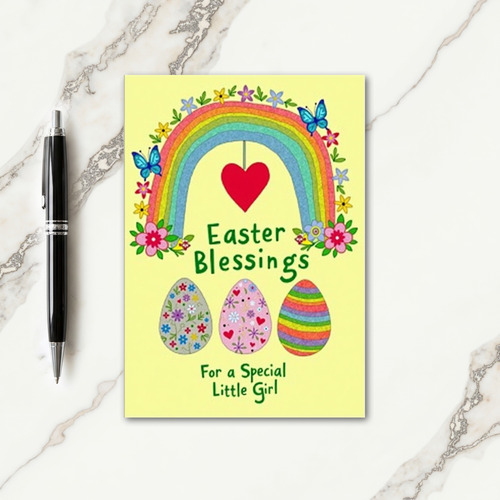 Rainbow Spring Blossom Heart Card