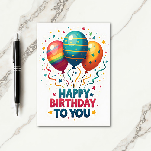 Rainbow Striped Birthday Card