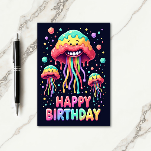 Rainbow Tentacle Birthday Card