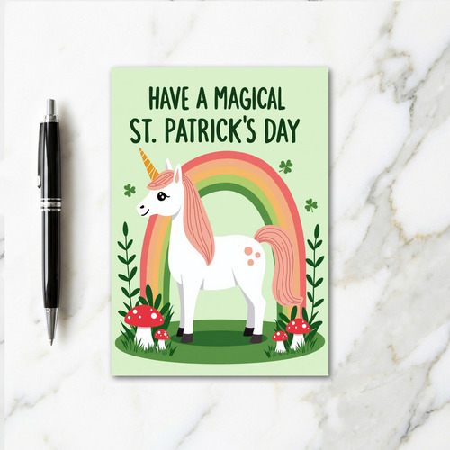 Rainbow Unicorn Pattern Card