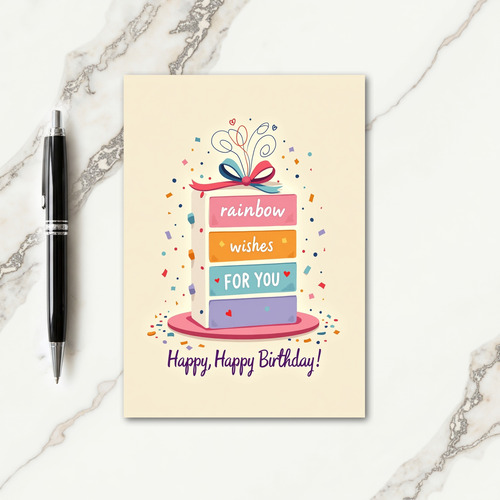 Rainbow Wishes Birthday Card