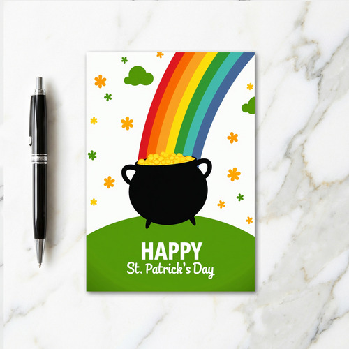 Rainbows Gold St Patricks Day Card