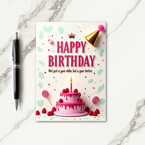 Raspberry Birthday Card
