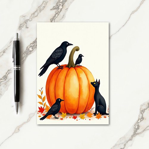 Ravens Perch Pumpkin Card
