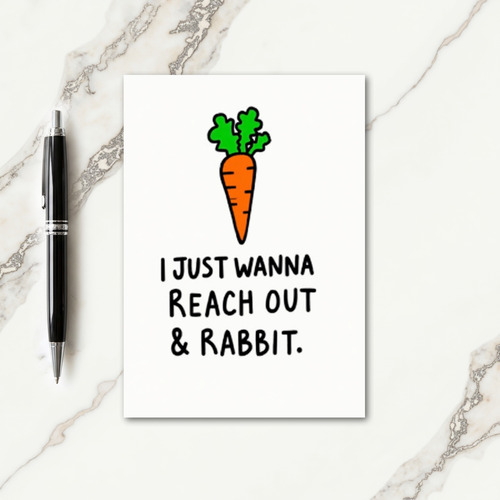 Reach Out Rabbit Funny Card