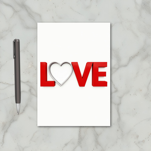 Red 3D Love Heart Valentine Card