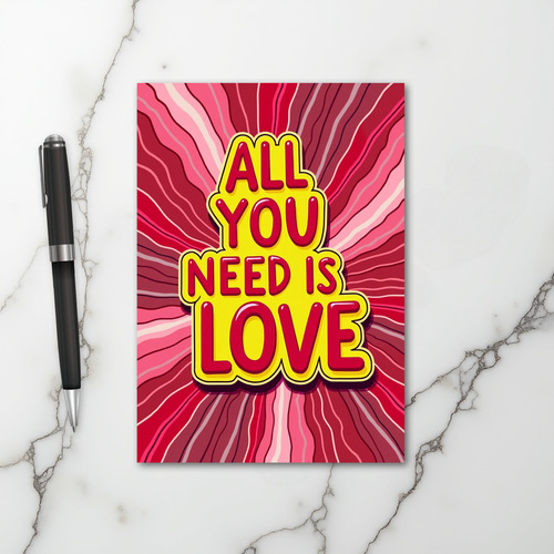 Red All You Need Is Love Card