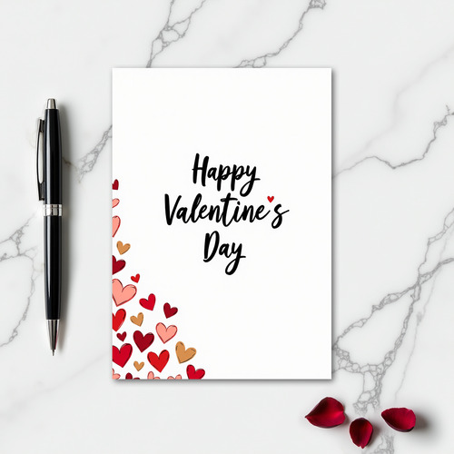 Red And Gold Hearts Card