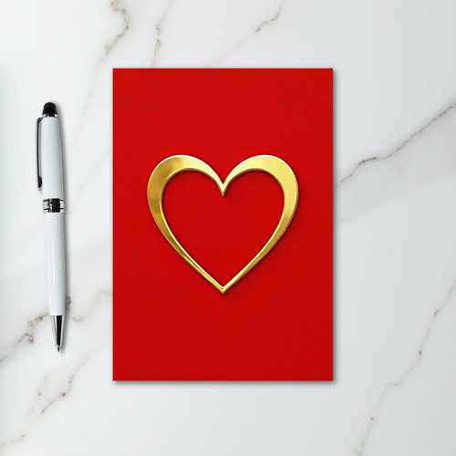 Red And Gold Love Heart Card